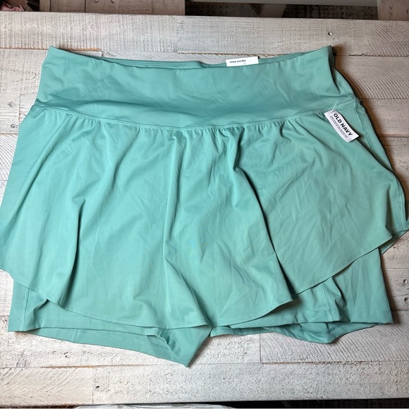 Old Navy Pants - Old Navy Womens Extra High-Waisted PowerSoft Pleated Sage  Skort Plus Size 3X